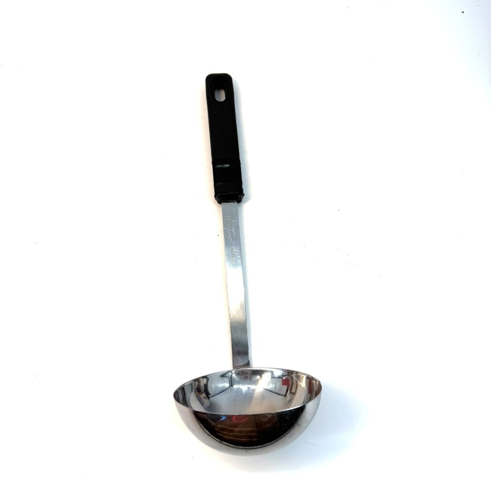 Vintage Ekco BEST RESULTS Stainless Steel Soup Ladle Black Handle Made in USA‎